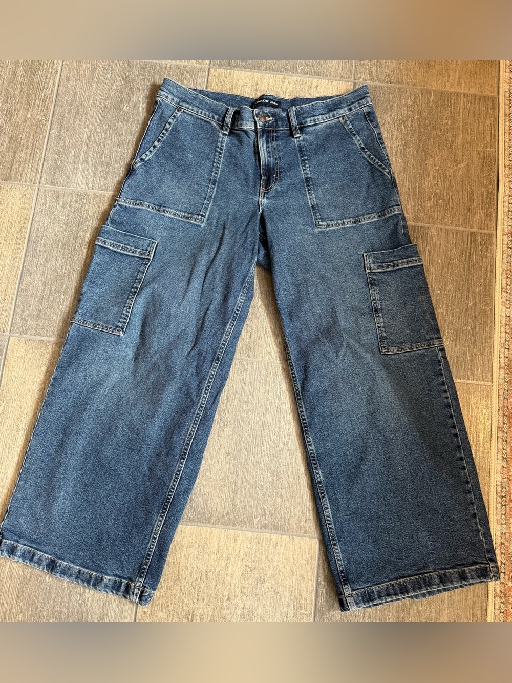 Calvin Klein Jeans Dark Blue Cargo Denim Pants